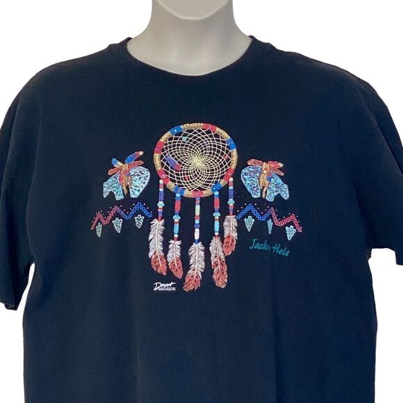 Vtg Desert Impressions Jackson Hole Native American Design T-Shirt Dress Sz XL - Picture 3 of 10